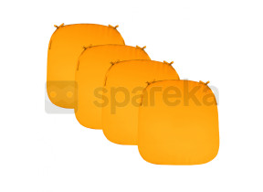 Linxor - lot de 4 galettes, coussins déhoussables pour chaise - jaune EGK3084