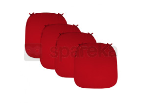 Linxor - lot de 4 galettes, coussins déhoussables pour chaise - rouge EGK3086