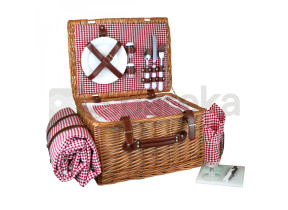 Linxor - panier de pique-nique isotherme avec nappe et accessoires - 2 personnes - rouge EGK3661