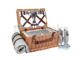 Linxor - panier de pique-nique isotherme avec nappe et accessoires - 4 personnes - gris EGK3662