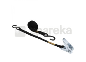 Linxor - sangle d\'arrimage à cliquet et 2 crochets s - 25 mm x 5 m - noir EGK1975