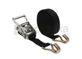 Linxor - sangle d\'arrimage avec tendeur à cliquet et 2 crochets - 35 mm x 7 m - noir EGK1977