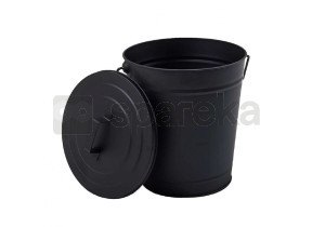Linxor - seau, poubelle à cendres 12 l en métal avec couvercle - noir EGK3469