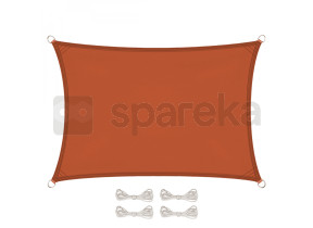 Linxor - voile d\'ombrage rectangulaire imperméable et anti-uv - 3 x 4 m - terracotta EGK3182