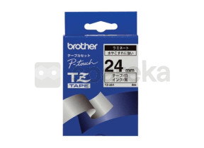 Schriftband noir blanc 24m/8m pour brother TZE251