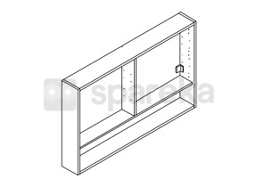 Volet 1miroir cabinet sans portes / caisson miroir san 208111OFAS1BOX