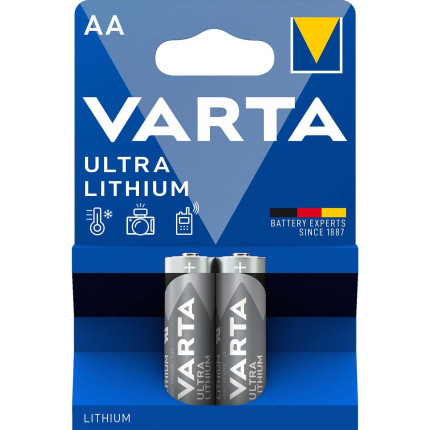 Blister de 2 piles ultra lithium lr6 mignon aa