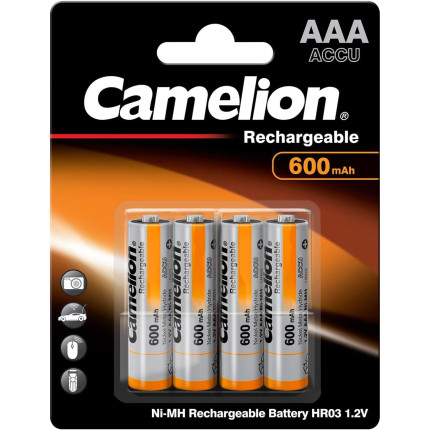 Blister de 4 batteries rechargeables aaa micro 600mah