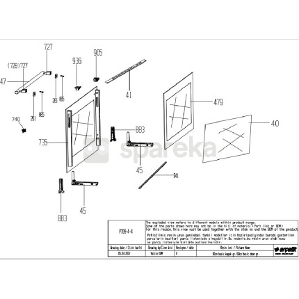 Ensemble de vitre extérieure Four - Cuisinière 410930192