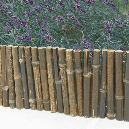 Linxor - bordure à planter, clôture de jardin flexible en bambou - 100 x 20 cm - bois foncé-2