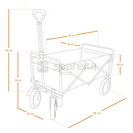 Linxor - chariot de transport, remorque de jardin pliable à roulettes - 90 kg - gris-1