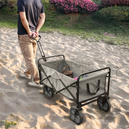 Linxor - chariot de transport, remorque de jardin pliable à roulettes - 90 kg - gris-4