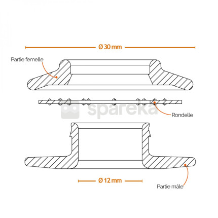 Linxor - lot de 10 oeillets à clipser pour bâche à bulles ou autres types de bâches - noir-2