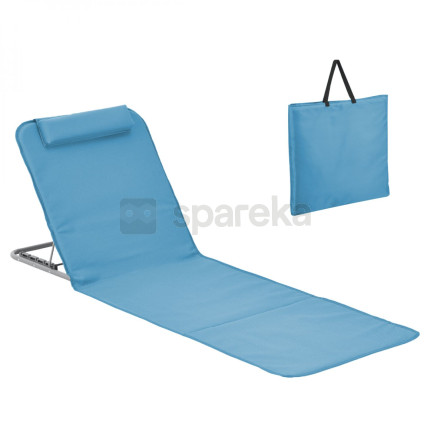 Linxor - matelas, transat, tapis de plage avec dossier inclinable et sac de transport - bleu