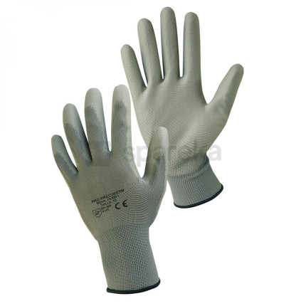 Linxor - paire de gants de protection pro précision en polyester enduit de polyuréthane - taille 8 - m - gris