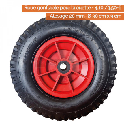 Linxor - roue gonflable pour brouette - 4.10 / 3.50 - 6 - alésage 20 mm - linxor-1
