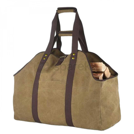Linxor - sac de transport pour bois de chauffage, bûches en toile imperméable - marron