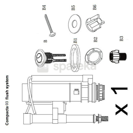 Partie de raccord d'eau + vis de fixation compact 02