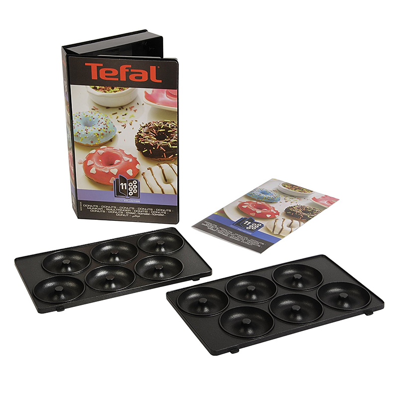 Tefal plaque à beignet snack collection xa801112 pour gaufrier - croque-monsieur tefal