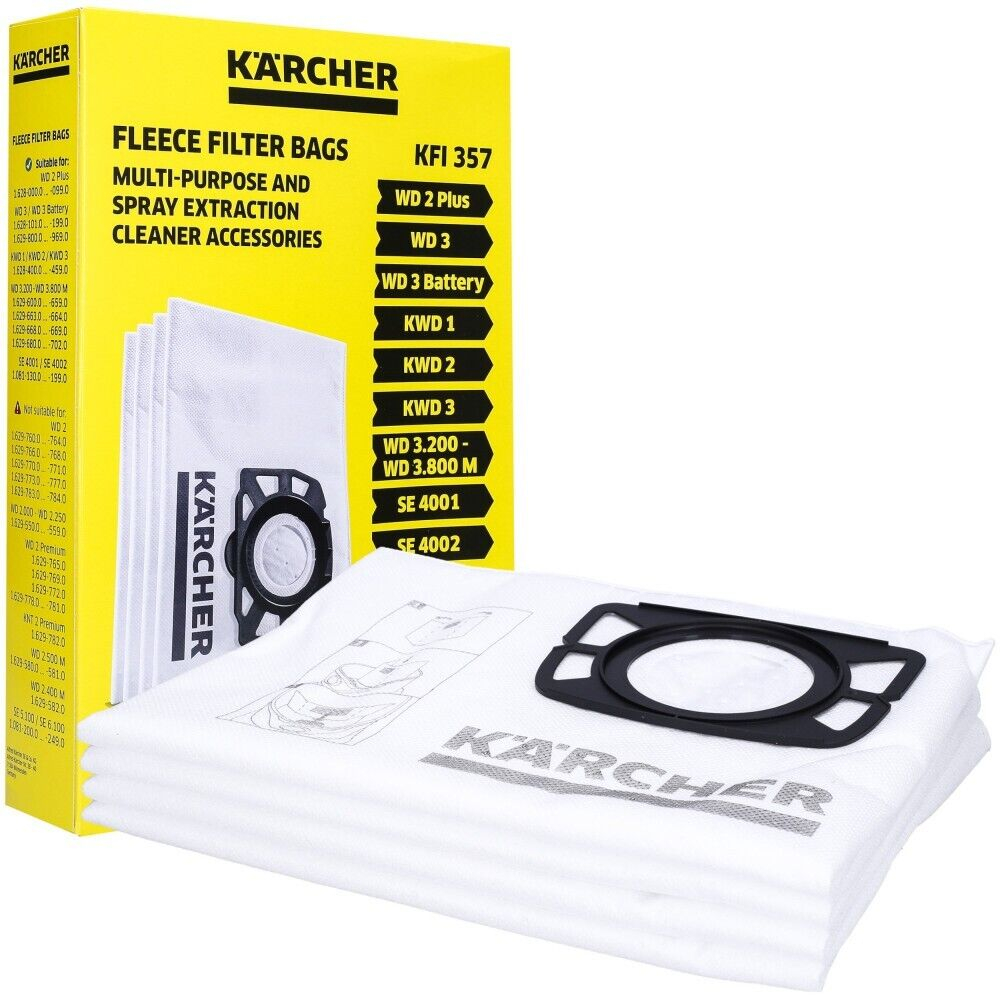Karcher sacs kärcher papier wd (paquet de 4) 2.863-314.0 pour aspirateur dextérieur karcher k 2901 s