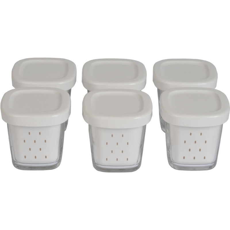 Seb coffret de 6 pots avec égoutoir delices box xf100101 pour yaourtière seb yg661500/35a 1510001485