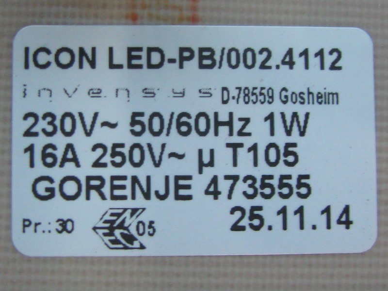 Gorenje relays carte iconled py 473555 pour réfrigérateur gorenje vtps547bx 736867