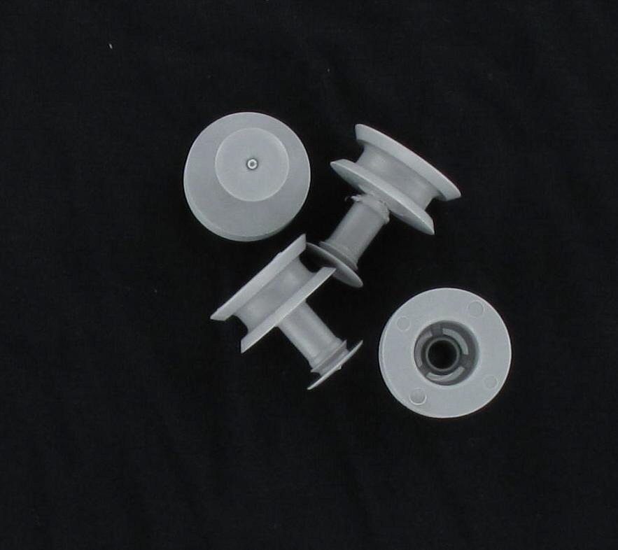 Whirlpool jeu de 4 roulettes de panier supérieur (24x24x23mm) 481252888113 pour lave-vaisselle whirl