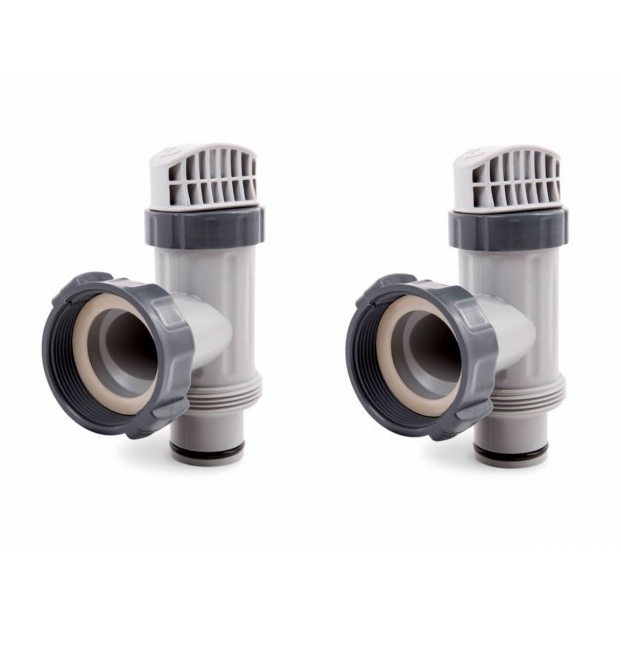 Lot de 2 vannes d'arret 38 mm pour piscine intex 25010