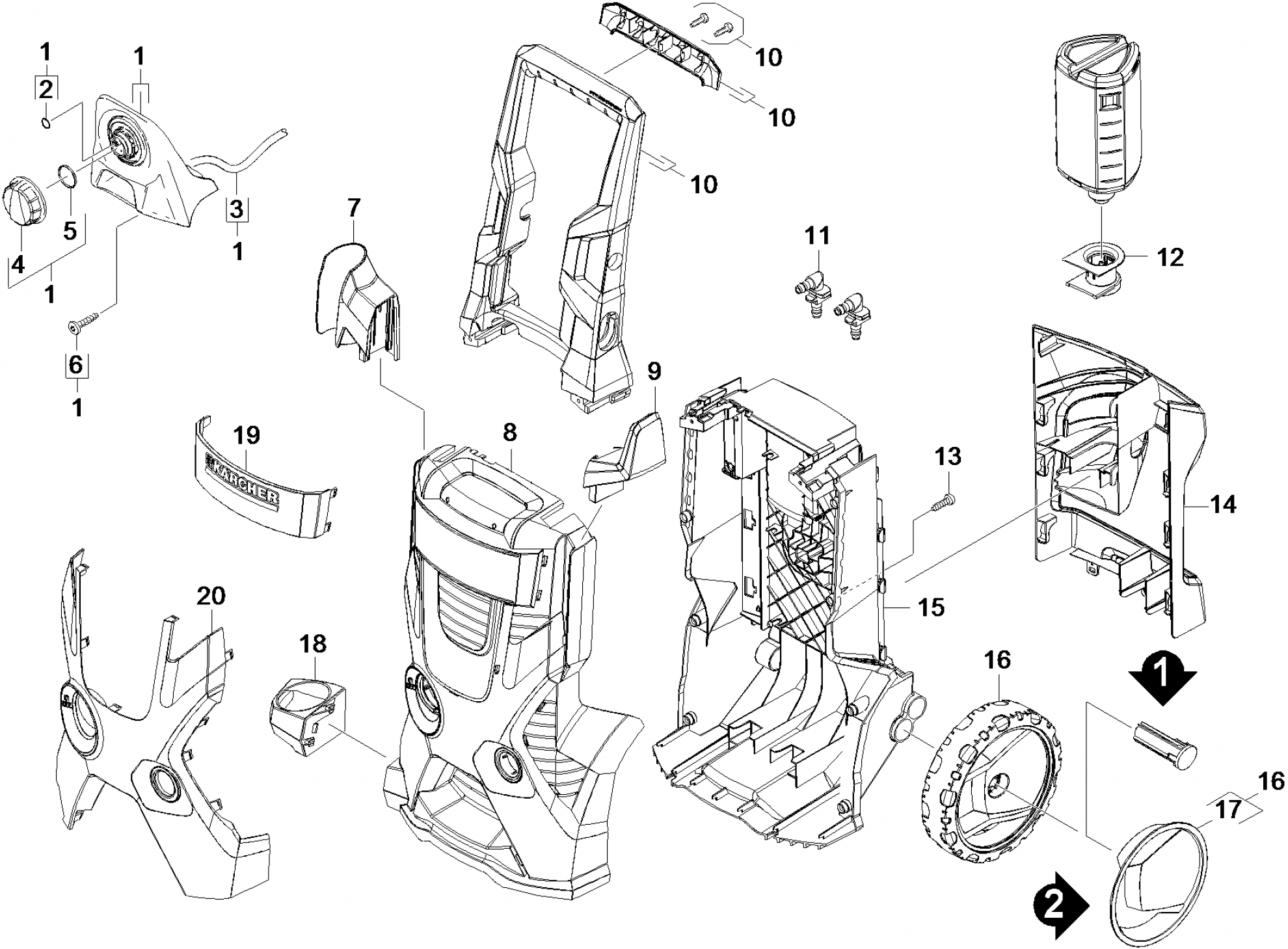 Pièces détachées Nettoyeur hautepression KARCHER K 5 Premium Eco!ogic